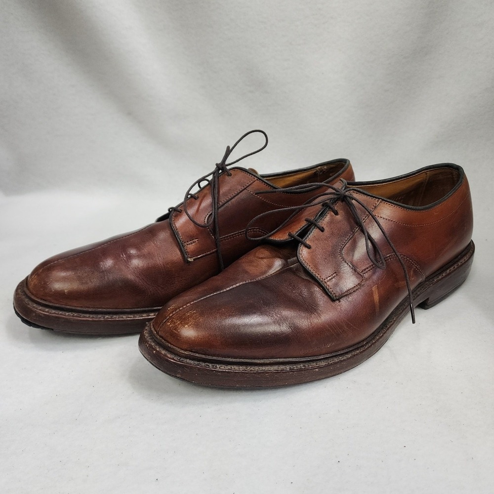 Allen Edmonds Dickson Mens 11.5 D Oxford Brown Leather Split Toe Dress Shoes